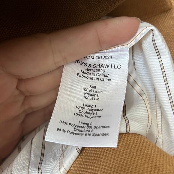 Veronica Beard Milani Cropped Linen Blazer Jacket in Camel Size 6 - Picture 6 of 7